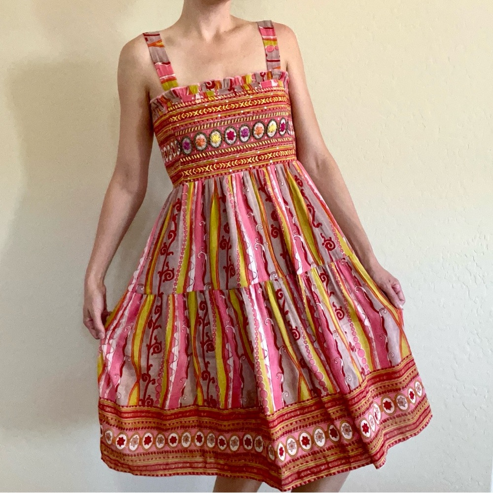 Bell by Alicia Bell Colorful Striped Midi Dress